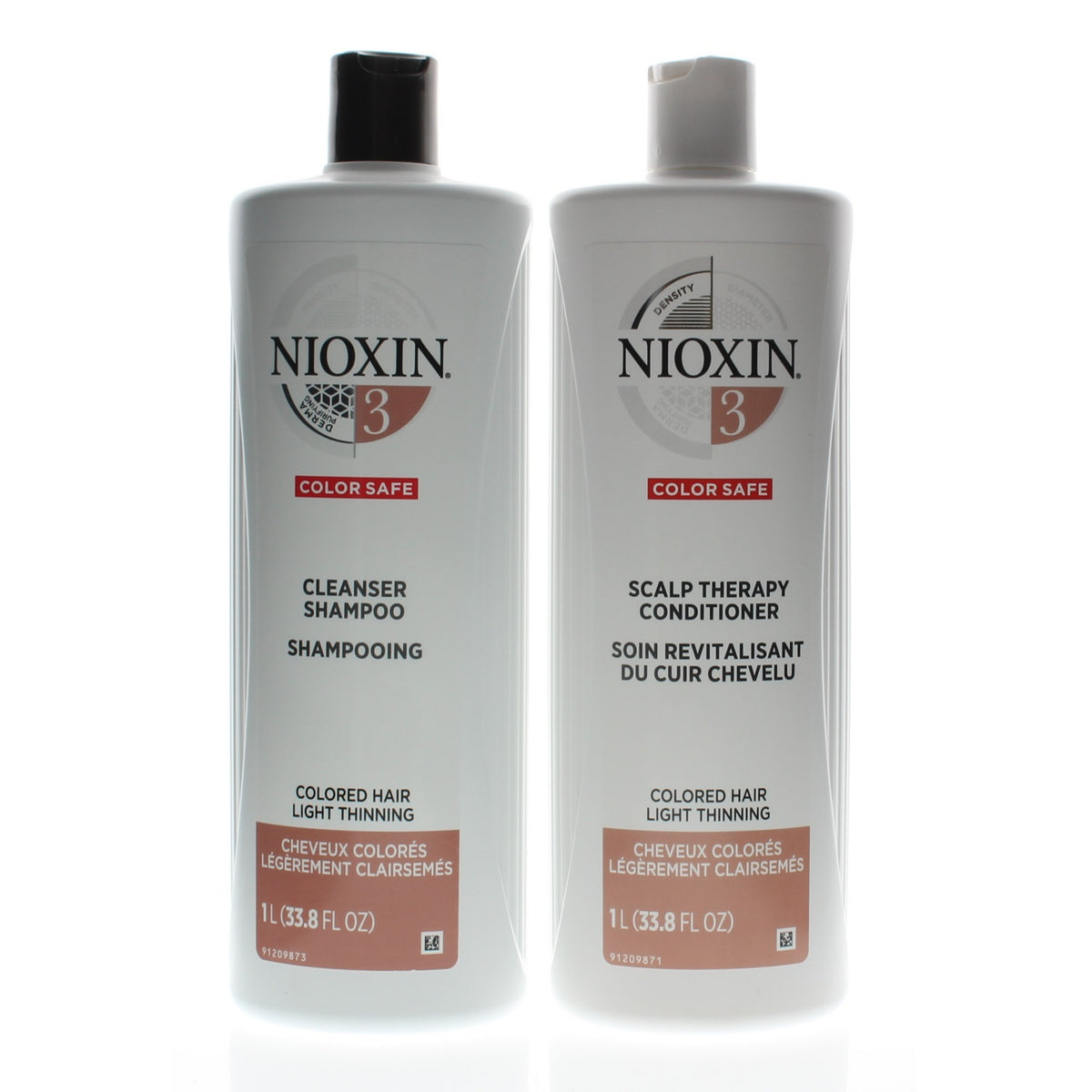 Nioxin System 3 Cleanser + Scalp Therapy 33.8Oz/Liter Duo (New Packaging)