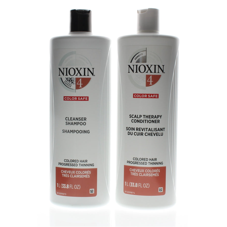 Nioxin System 4 Cleanser + Scalp Therapy, Fine Hair Liter Duo