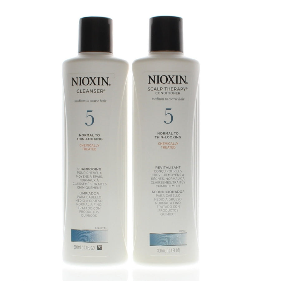 Nioxin System 5 Cleanser + Scalp Therapy, Medium To Coarse 2 X 10.1Oz Combo