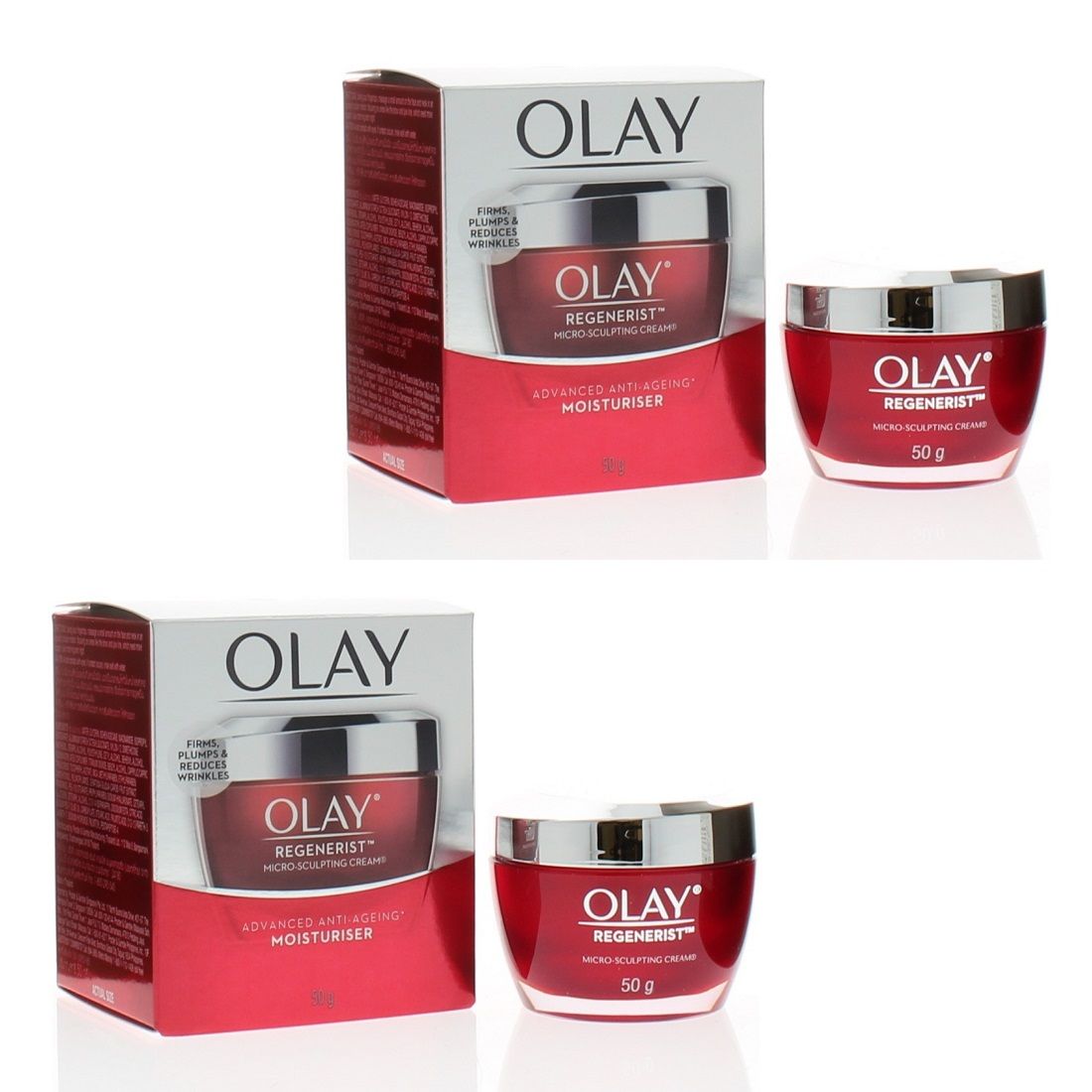 Olay Regenerist Micro-Sculpting Cream Anti-Ageing Moisturiser 50G/1.7Oz (2 Pack)
