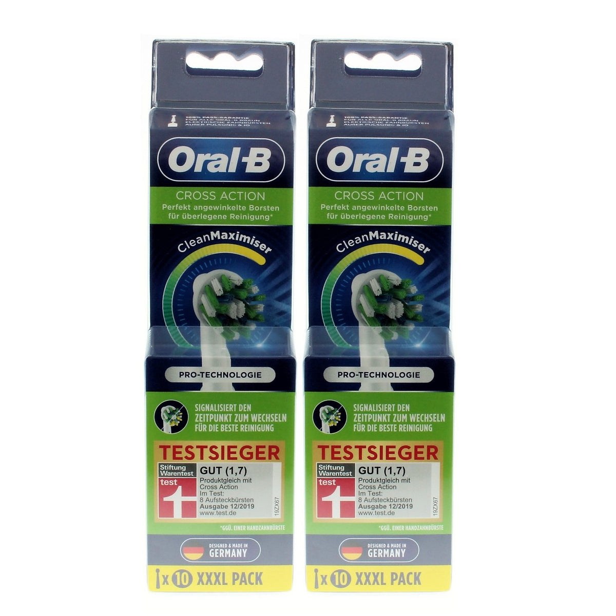 ORAL-B Cross Action Cleanmaximiser Replacement Electric Brush Heads 2 Pack Of 10 (Total 20)