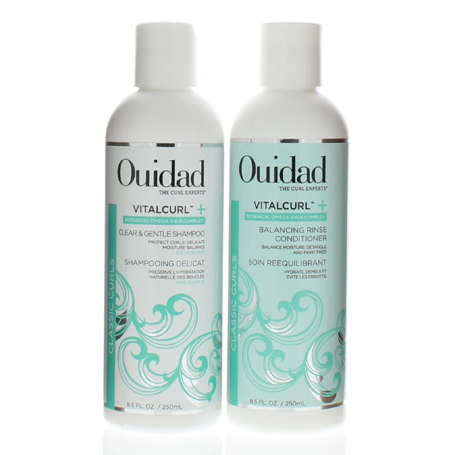 Ouidad Vitalcurl+ Clear And Gentle Shampoo And Balancing Rinse Conditioner 8.5Oz/250Ml Combo