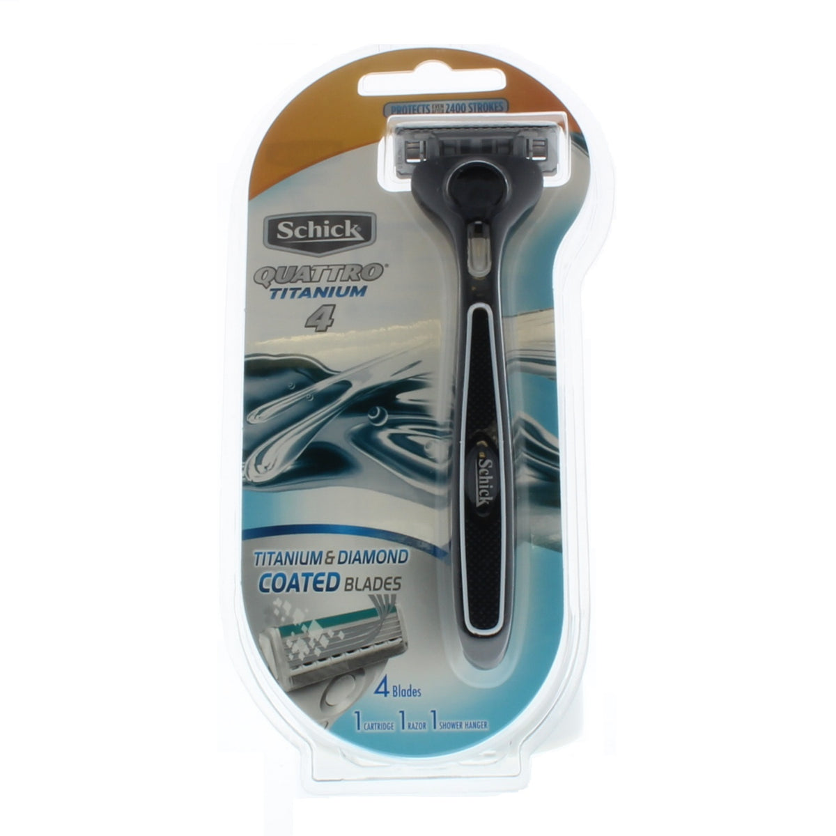 Schick Quattro Titanium 1 Razor 1 Cartridge 1 Shower Hanger