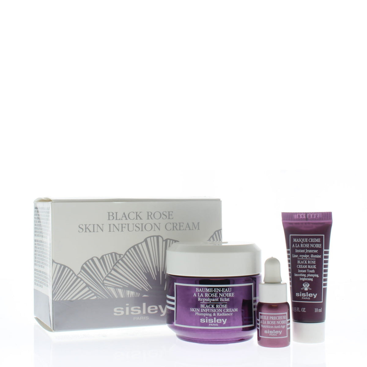 Sisley Black Rose Skin Infusion Cream Discovery Program 3 Piece Kit (Skin Infusion Cream 50Ml/1.6Oz, Cream Mask 0.38Oz/10Ml, Precious Face Oil 0.10Oz/3Ml)