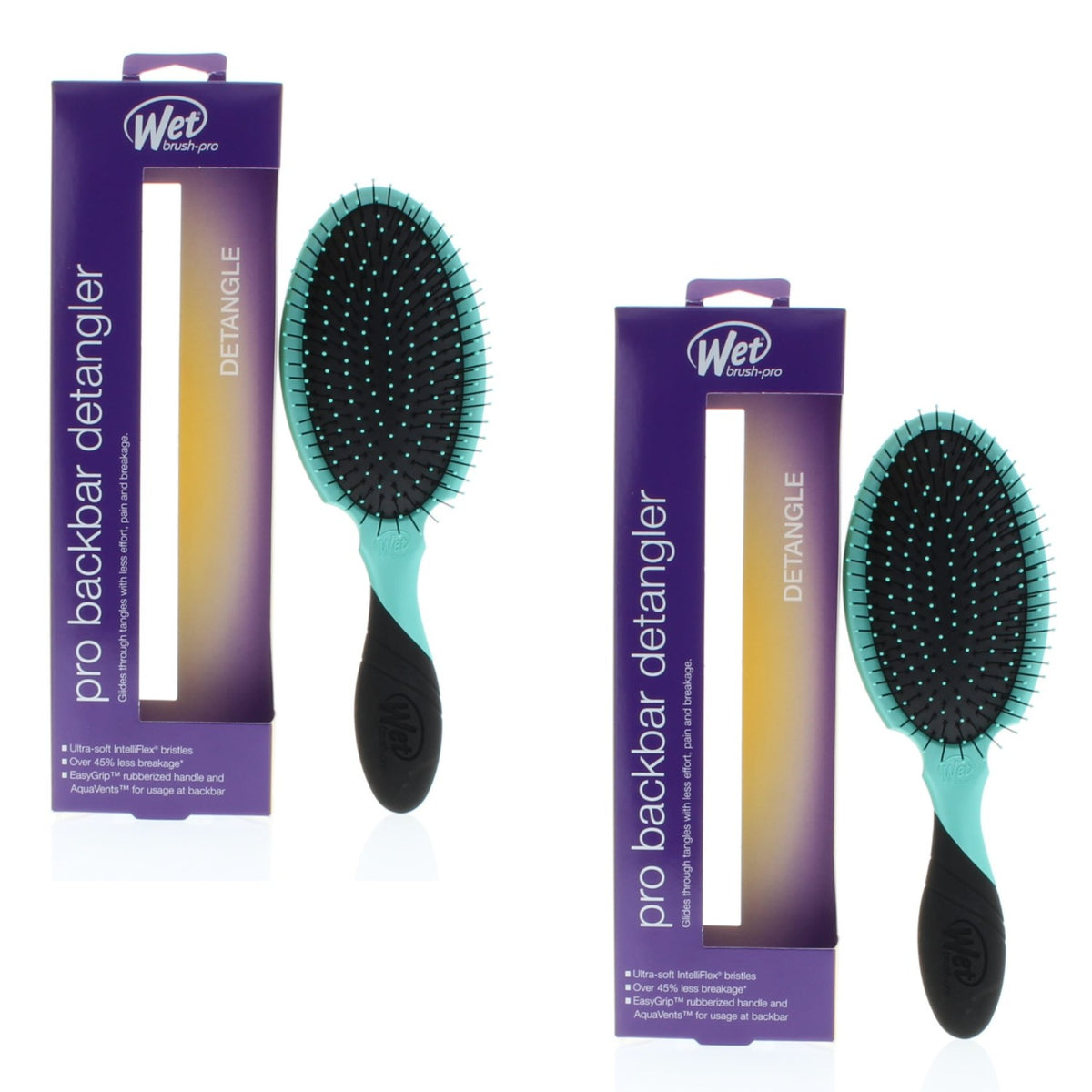 Wet Brush Pro Backbar Detangler Purist Blue Model# Bwp830Gxblnw (2 Pack)