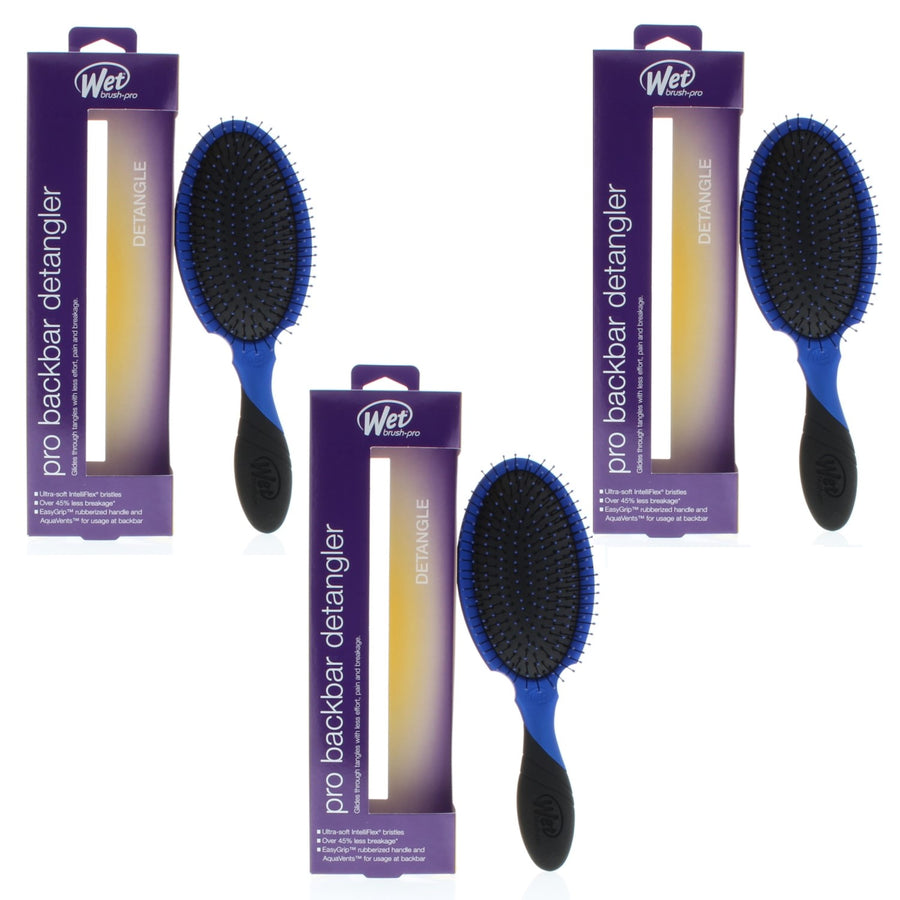 Wet Brush Pro Backbar Detangler Royal Blue Model# Bwp830Gxry (3 Pack)