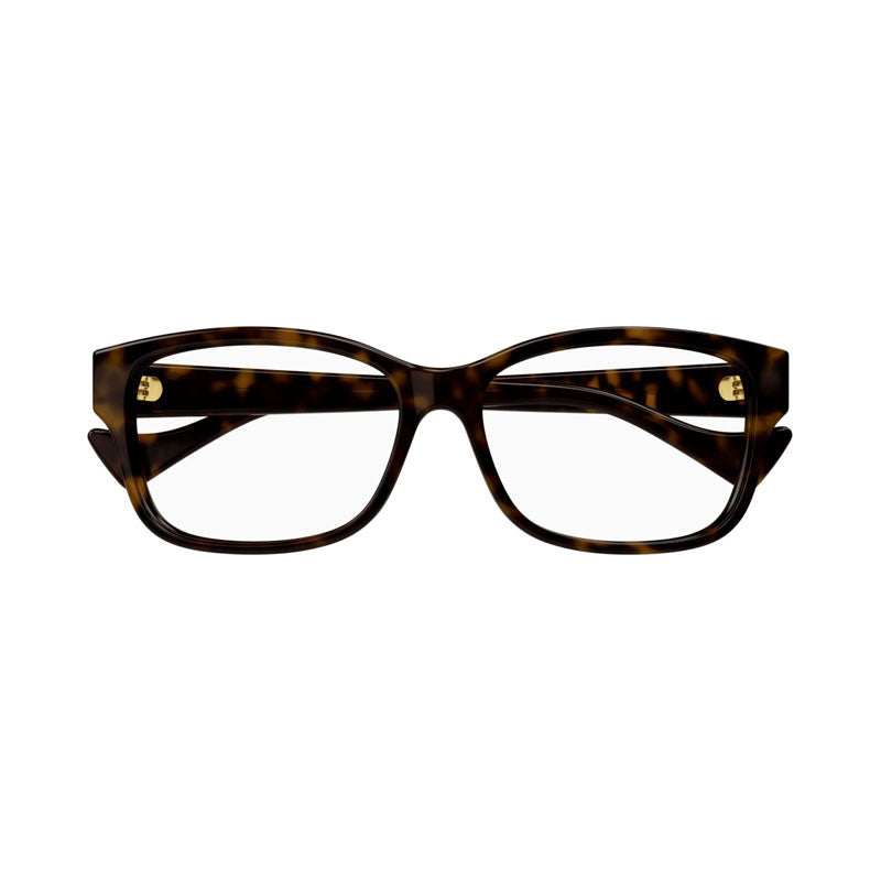 Gucci Eyeglasses Square Full Rim, Dark Havana Frame and Clear Demo Lens Lens GG1259OA002