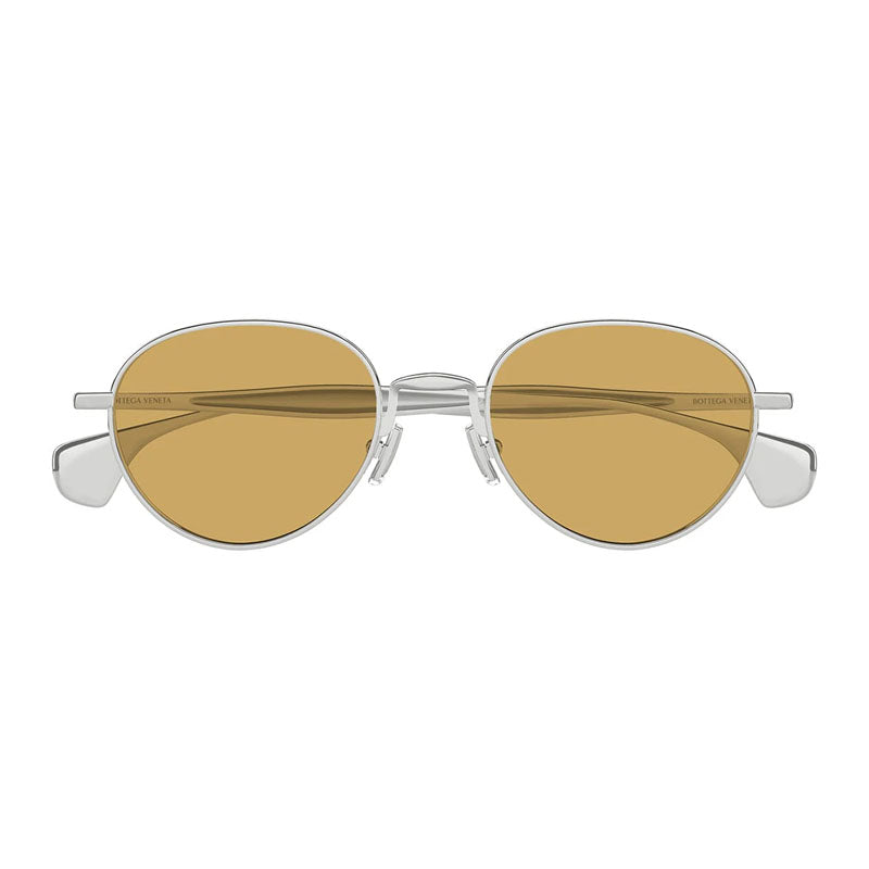 Bottega Veneta Sunglasses Cat Eye Full Rim, Silver Frame and Brown Lens BV1396S001