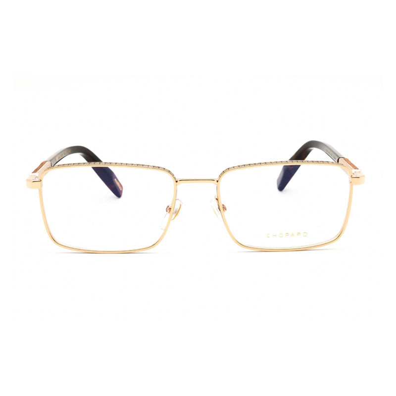 Chopard Eyeglasses Rectangle Full Rim, Shiny Rose Gold Frame and Clear Demo Lenses Lens VCHL480302