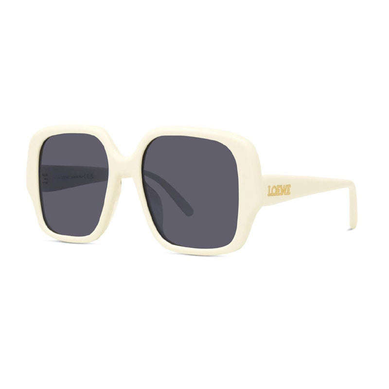 Loewe Sunglasses Square Full Rim, Ivory Frame and Smoke Lens LW40134U25A