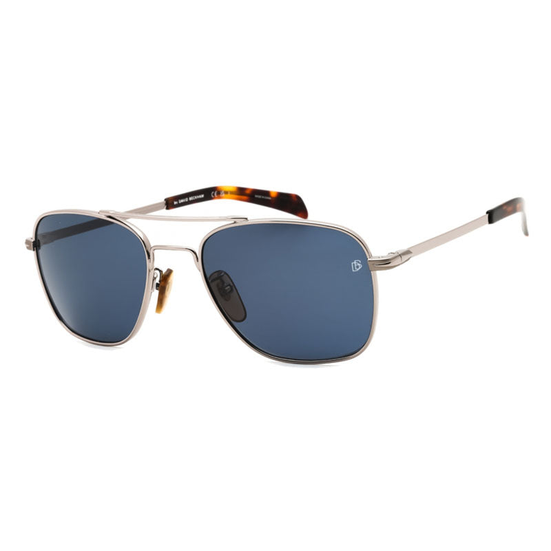 David Beckham Sunglasses Aviator Full Rim, Ruthenium Frame and Blue Lens DB7019/S06LBKU