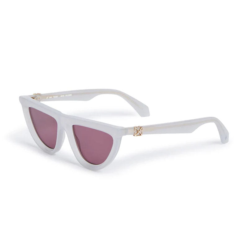 Off-White Sunglasses Cat Eye Full Rim, Shiny Light Grey Frame and Burgundy Lens OERI13VJASPER0928
