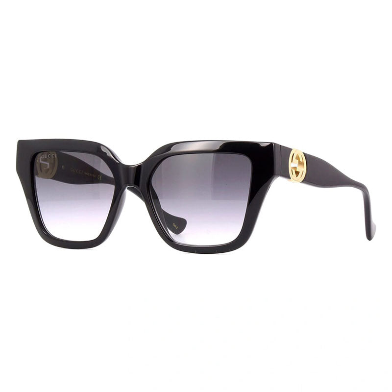 Gucci Sunglasses Cat Eye Full Rim, Black Frame and Grey Gradient Lens GG1023S008