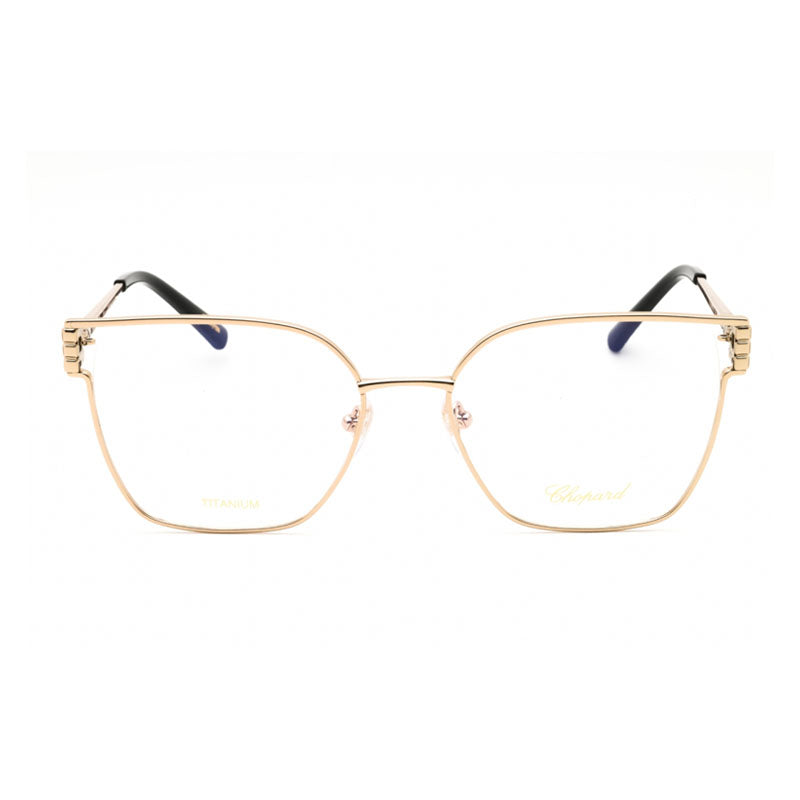 Chopard Eyeglasses Butterfly Full Rim, Shiny Rose Gold Frame and Clear Demo Lenses Lens VCHL58M0300