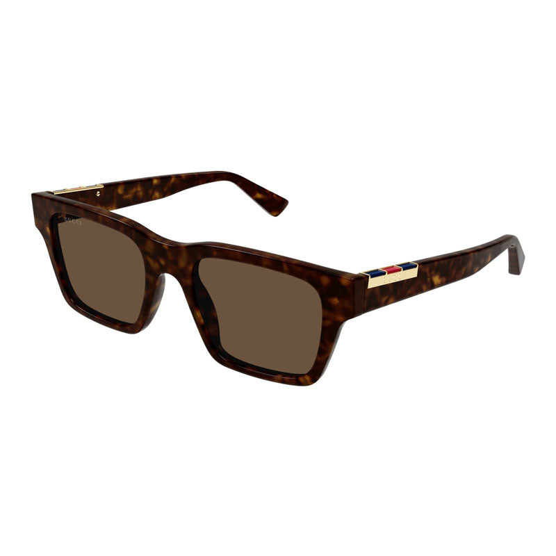 Gucci Sunglasses Square Full Rim, Havana Frame and Brown Lens GG1889S002