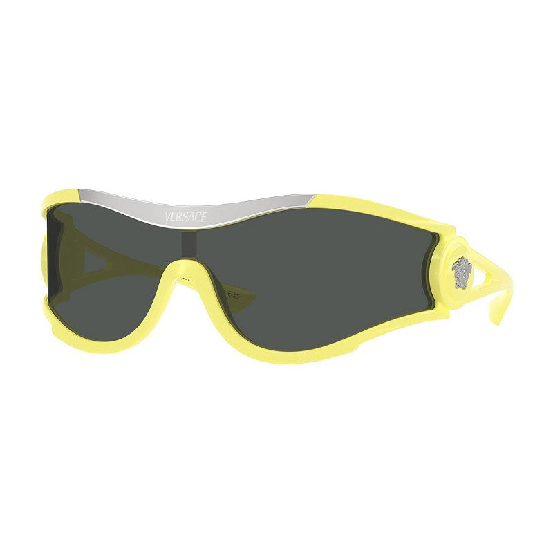 Versace Sunglasses Shield Full Rim, Yellow Frame and Dark Grey Lens VE4475548687