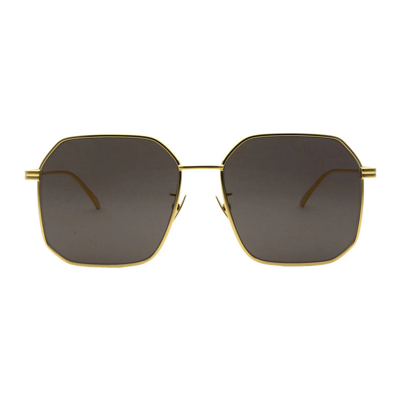 Bottega Veneta Sunglasses Square Full Rim, Gold Frame and Grey Lens BV1108SA001