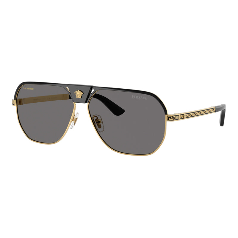 Versace Sunglasses Aviator Full Rim, Black Frame and Dark Grey Polarized Lens VE2294100281