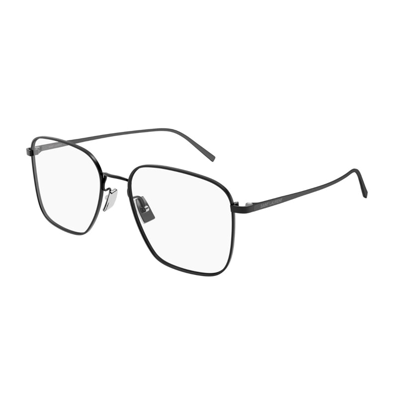 Saint Laurent Eyeglasses Square Full Rim, Matte Black Frame and Clear Demo Lenses Lens SL491004