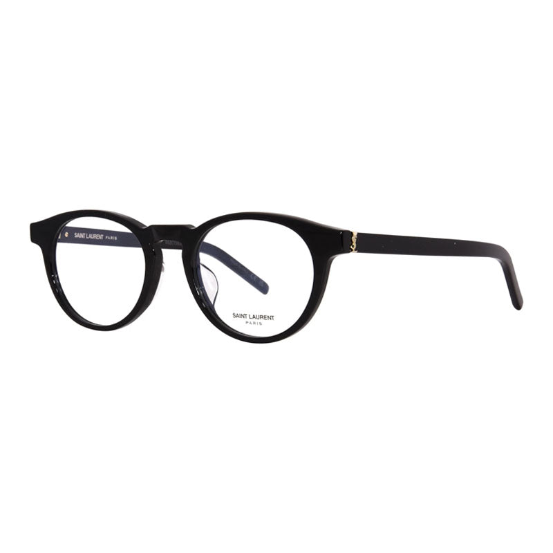 Saint Laurent Eyeglasses Round Full Rim, Black Frame and Clear Demo Lenses Lens SLM122/F001