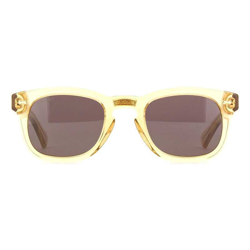 Gucci Sunglasses Square Full Rim, Brown Frame and Grey Lens GG0182S006