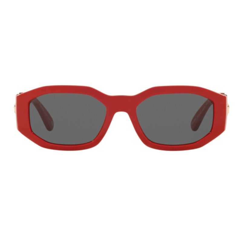 Versace Sunglasses Oval Full Rim, Red Frame and Dark Grey Lens VE4361533087