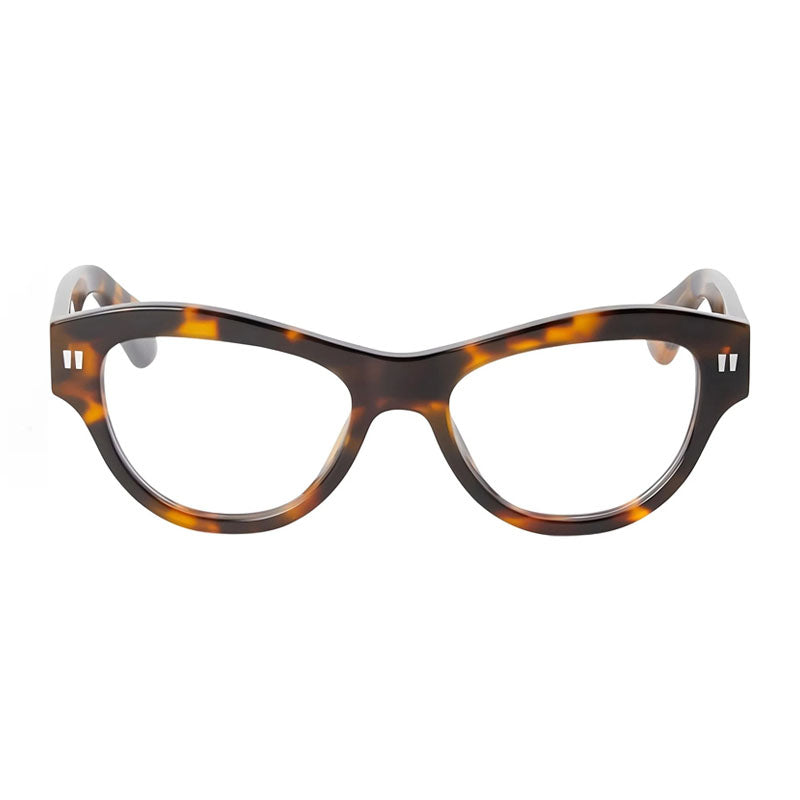 Off-White Eyeglasses Cat Eye Full Rim, Havana Frame and Clear Demo Lens Lens OERJ076STYLE766000