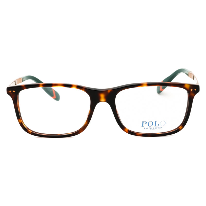 Polo Ralph Lauren Eyeglasses Rectangle Full Rim, Shiny Brown Tortoise Frame and Clear Demo Lenses Lens PH22736137