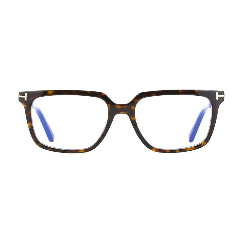 Tom Ford Eyeglasses Rectangle Full Rim, Dark Havana Frame and Clear Demo Lenses Lens FT6039-B052