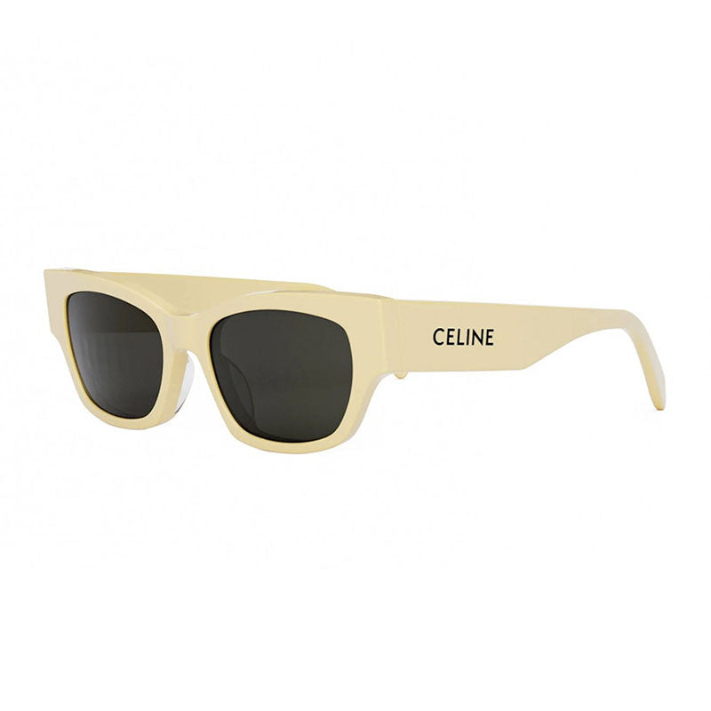 Celine Sunglasses Square Full Rim, Shiny Light Brown Frame and Smoke Lens CL40197U39A
