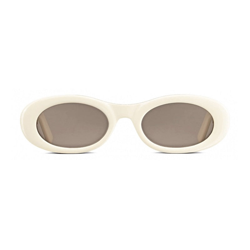 Dior Sunglasses Oval Full Rim, Ivory Frame and Dark Brown Lens CDDIAMONDR1I50F0