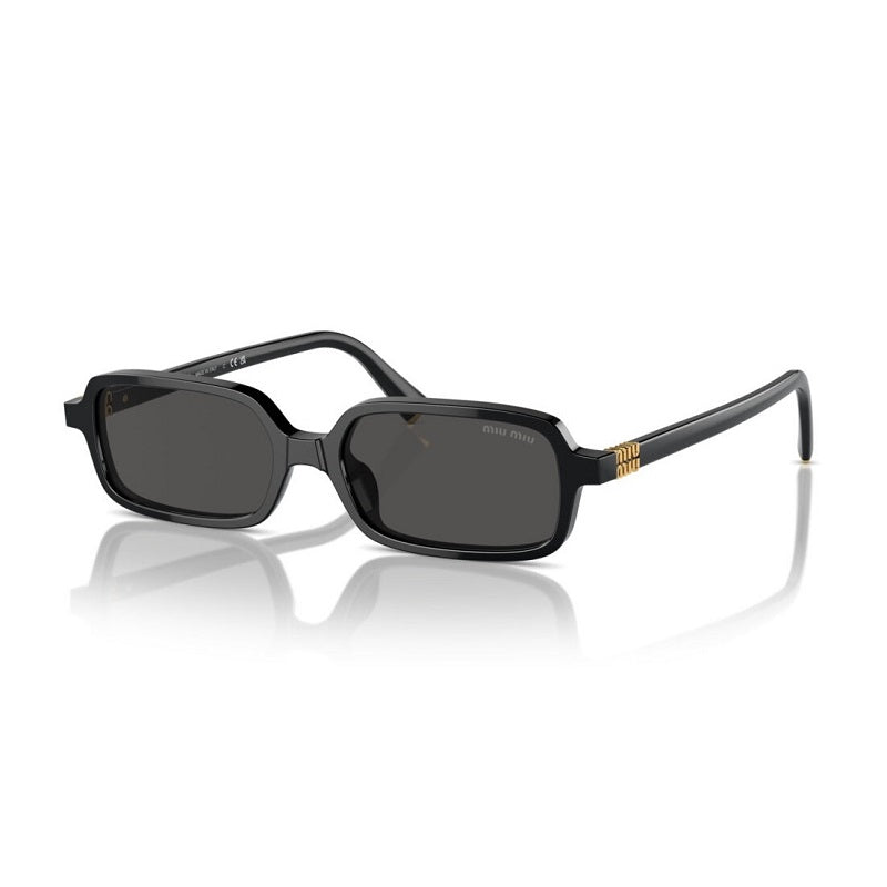 Miu Miu Sunglasses Rectangle Full Rim, Black Frame and Dark Grey Lens MU11ZSF16K5S0