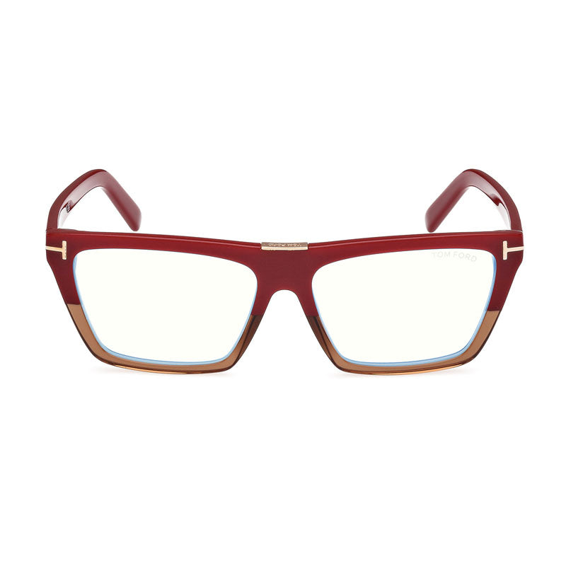 Tom Ford Eyeglasses Square Full Rim, Violet Frame and Clear/Blue-Light Block Lenses Lens FT5912-B083