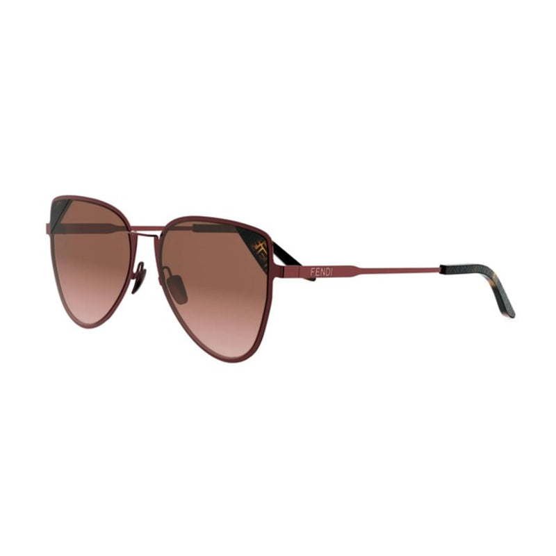Fendi Sunglasses Aviator Full Rim, Shiny Red Frame and Pink Gradient Lens FE40189U68Z