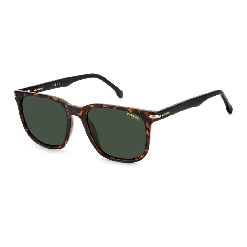 Carrera Sunglasses Square Full Rim, Havana Frame and Green Lens CARRERA300/S0086QT