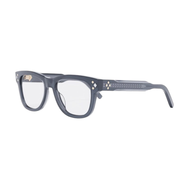 Dior Eyeglasses Square Full Rim, Shiny Blue Frame and Clear Demo Lens Lens CDDIAMONDOS1I3000