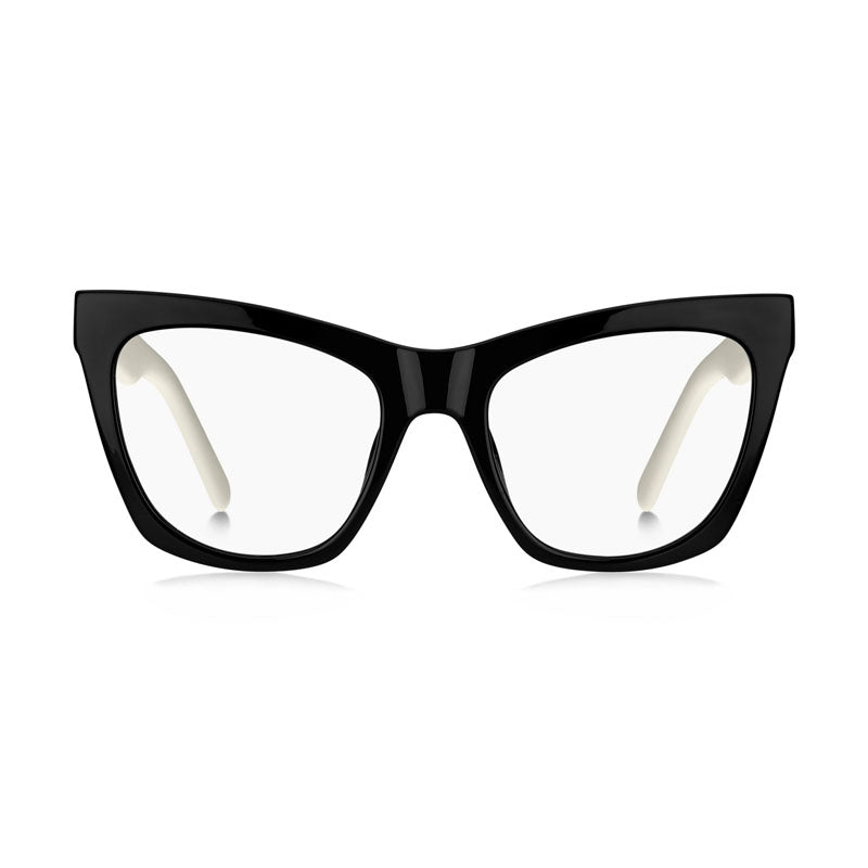 Marc Jacobs Eyeglasses Cat Eye Full Rim, Black/White Frame and Clear Demo Lens Lens MARC649080S00