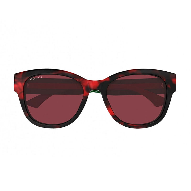 Gucci Sunglasses Shield Full Rim, Shiny Burgundy Havana Frame and Burgundy Lens GG1866SK003