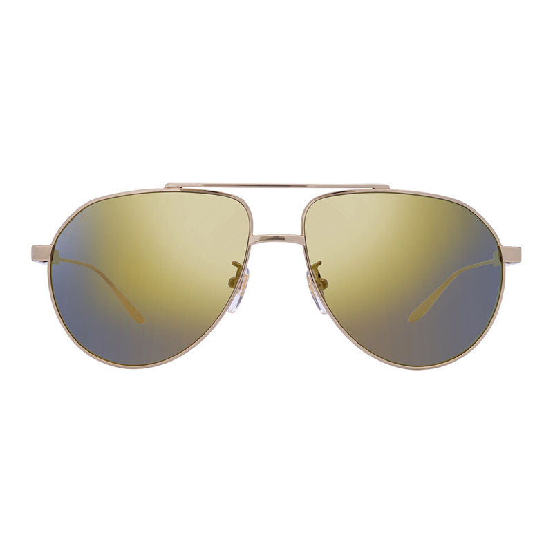 Gucci Sunglasses Aviator Full Rim, Gold Frame and Yellow to Grey Gradient Mirror Lens GG1311S002