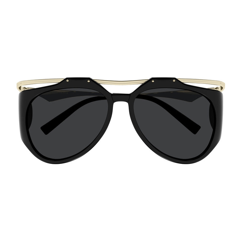 Saint Laurent Sunglasses Aviator Full Rim, Gold/Black Frame and Black Lens SLM137AMELIA001