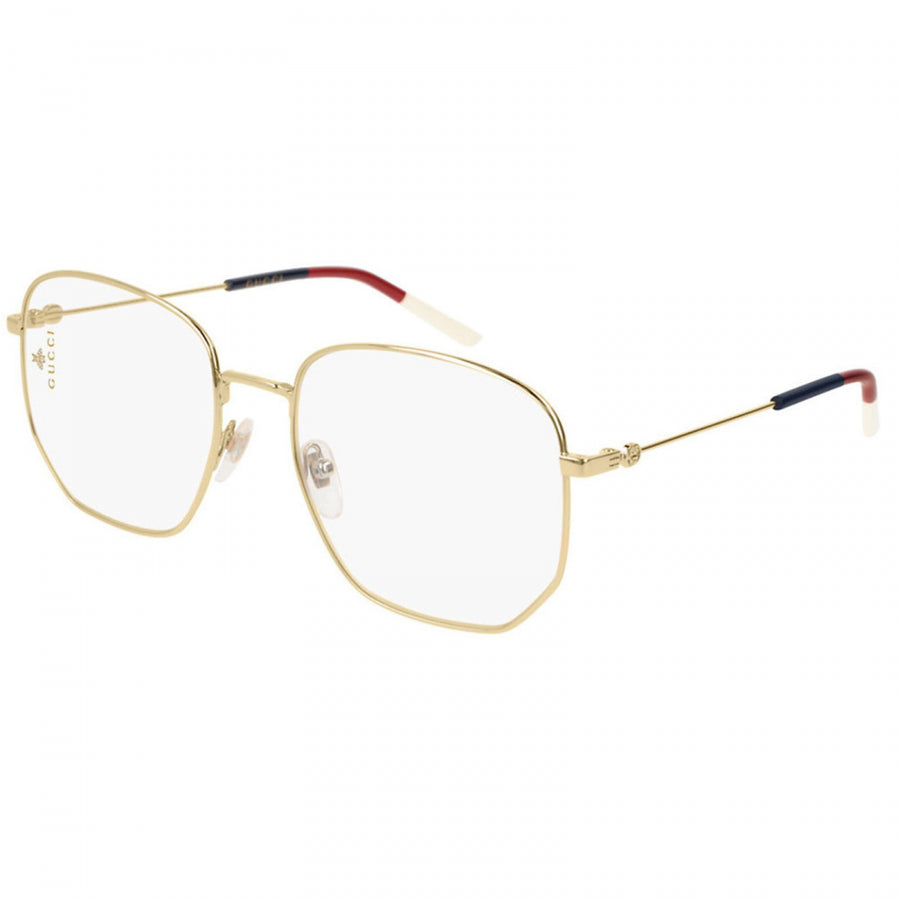 Gucci Eyeglasses Geometric Full Rim, Gold Frame and Clear Demo Lenses Lens GG0396O002