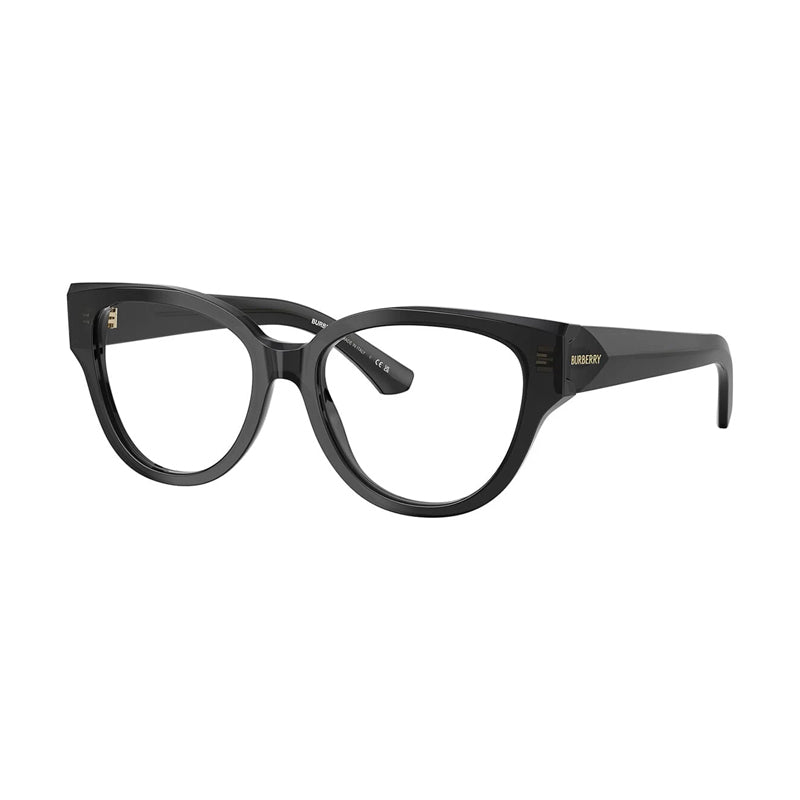 Burberry Eyeglasses Round Full Rim, Grey Frame and Clear Demo Lenses Lens BE24214112
