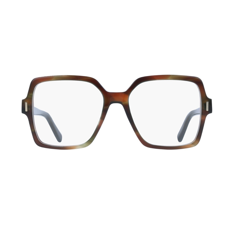 Ferragamo Salvatore Ferragamo Eyeglasses Square Full Rim, Striped Brown Green Frame and Clear Demo Lens Lens SF3031280