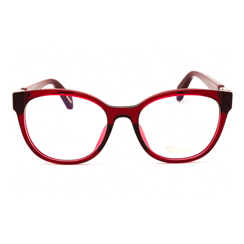 Chopard Eyeglasses Oval Full Rim, Shiny Dark Burgundy Frame and Clear Demo Lenses Lens VCH356S0954