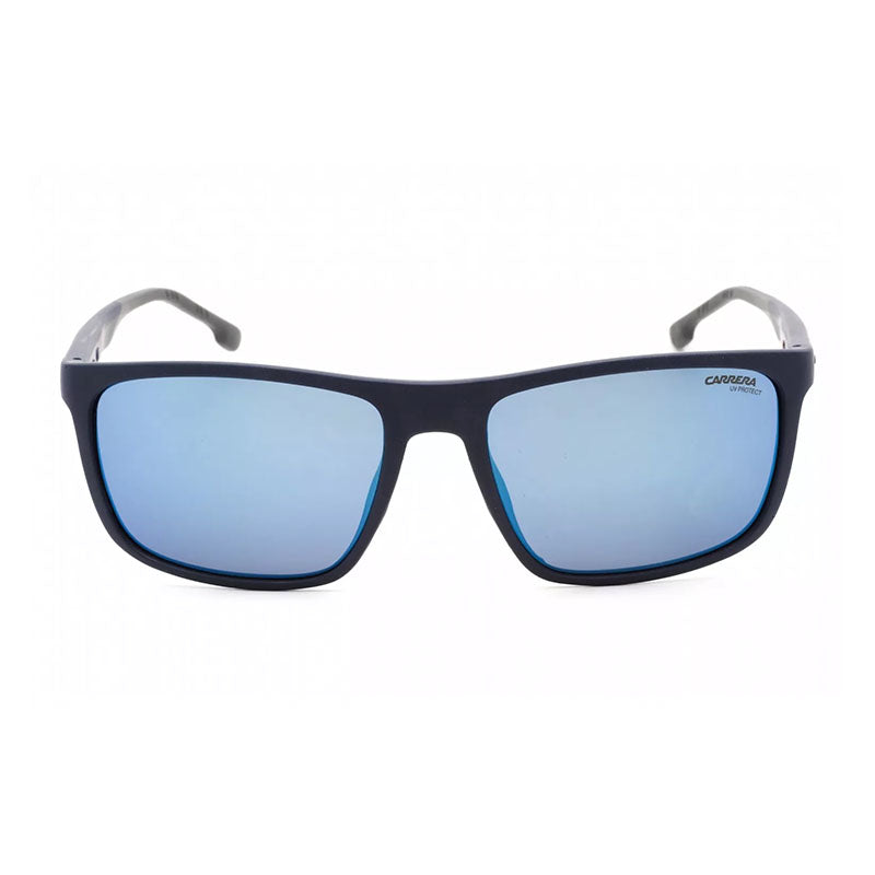 Carrera Sunglasses Rectangle Full Rim, Blue Frame and Blue Sky Mirror Lens CARRERA8047/S0PJPXT