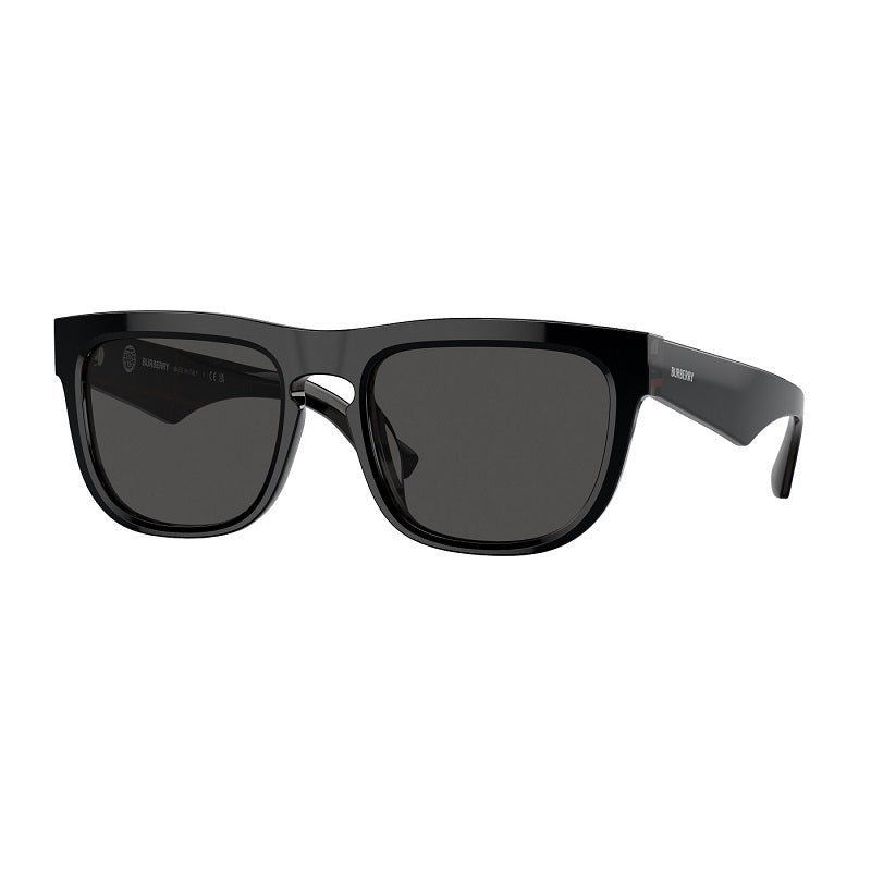Burberry Sunglasses Square Full Rim, Top Black on Vintage Check Frame and Dark Grey Lens BE4431U412187