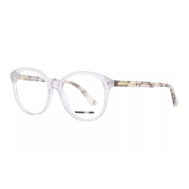 Mcqueen Eyeglasses Round Full Rim, Transparent Frame and Clear Demo Lens Lens MQ0275O004
