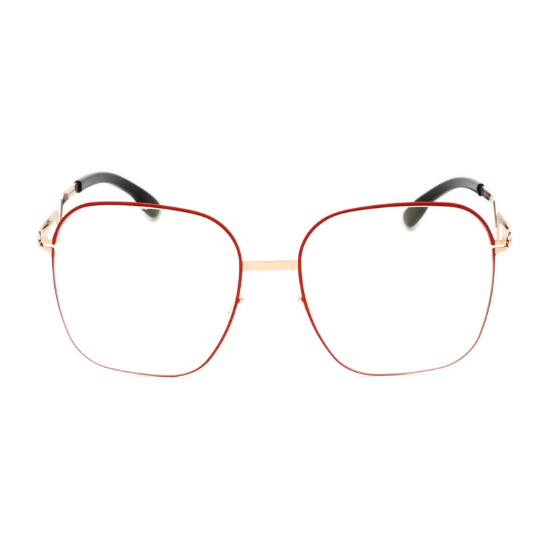Ic! Berlin Eyeglasses Square Full Rim, Circle Rose Lava Frame and Clear Demo Lenses Lens HEDYM15890670