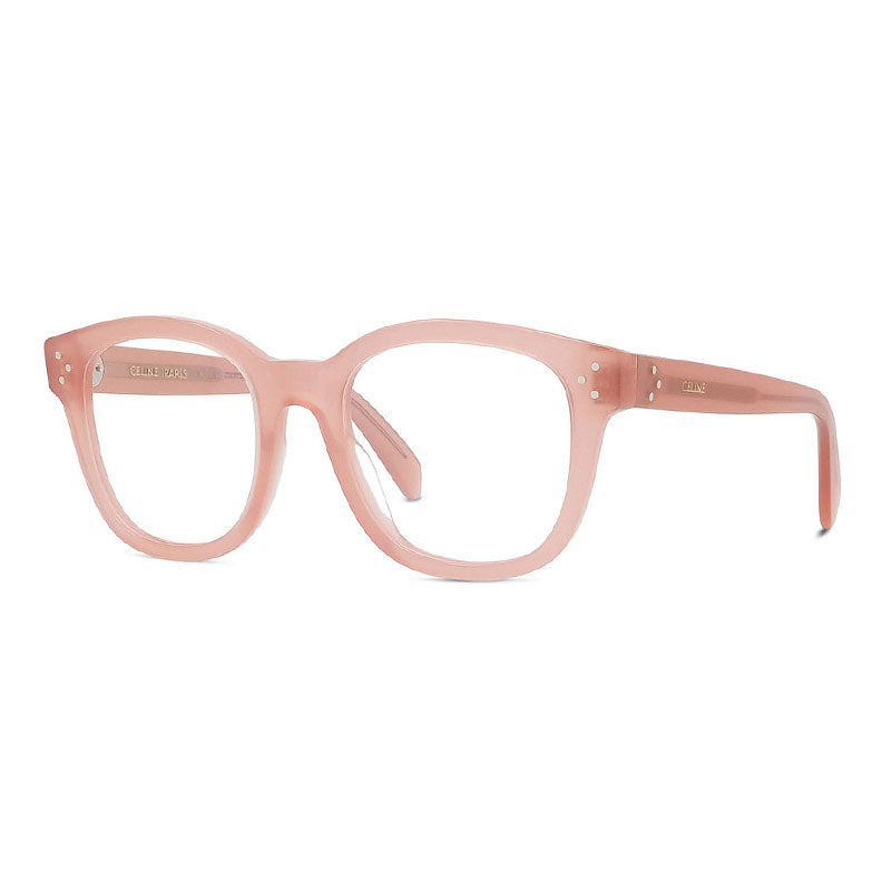 Celine Eyeglasses Square Full Rim, Shiny Pink Frame and Clear Demo Lenses Lens CL50098I074