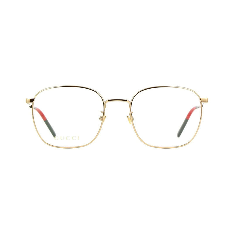 Gucci Eyeglasses Square Full Rim, Gold Frame and Clear Demo Lenses Lens GG0681O001